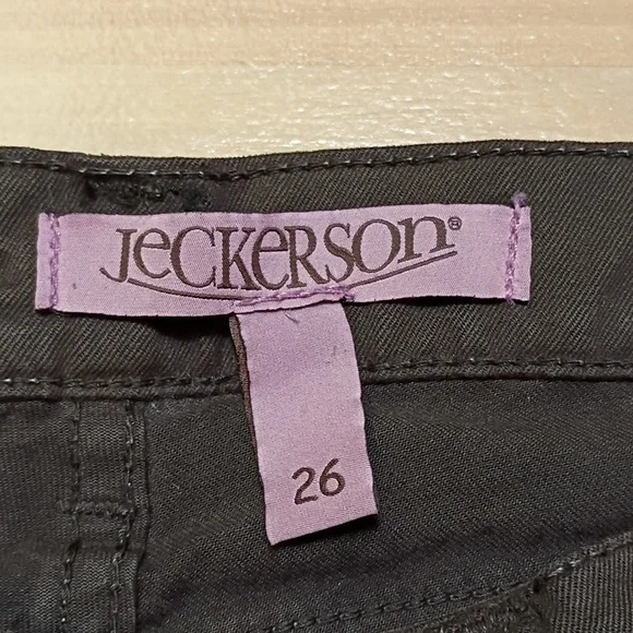 EUC JECKERSON Jeans Brown Iconic patches leg Denim Women Size 26 Bootcut - Picture 6 of 12